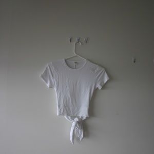 White cropped top with tie  NWT